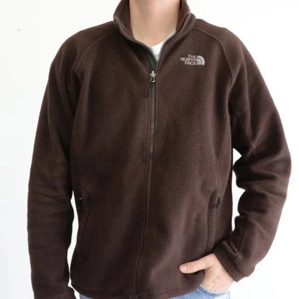 🔥 RARE! North Face Full Zip Fleece Brown Jacket Large